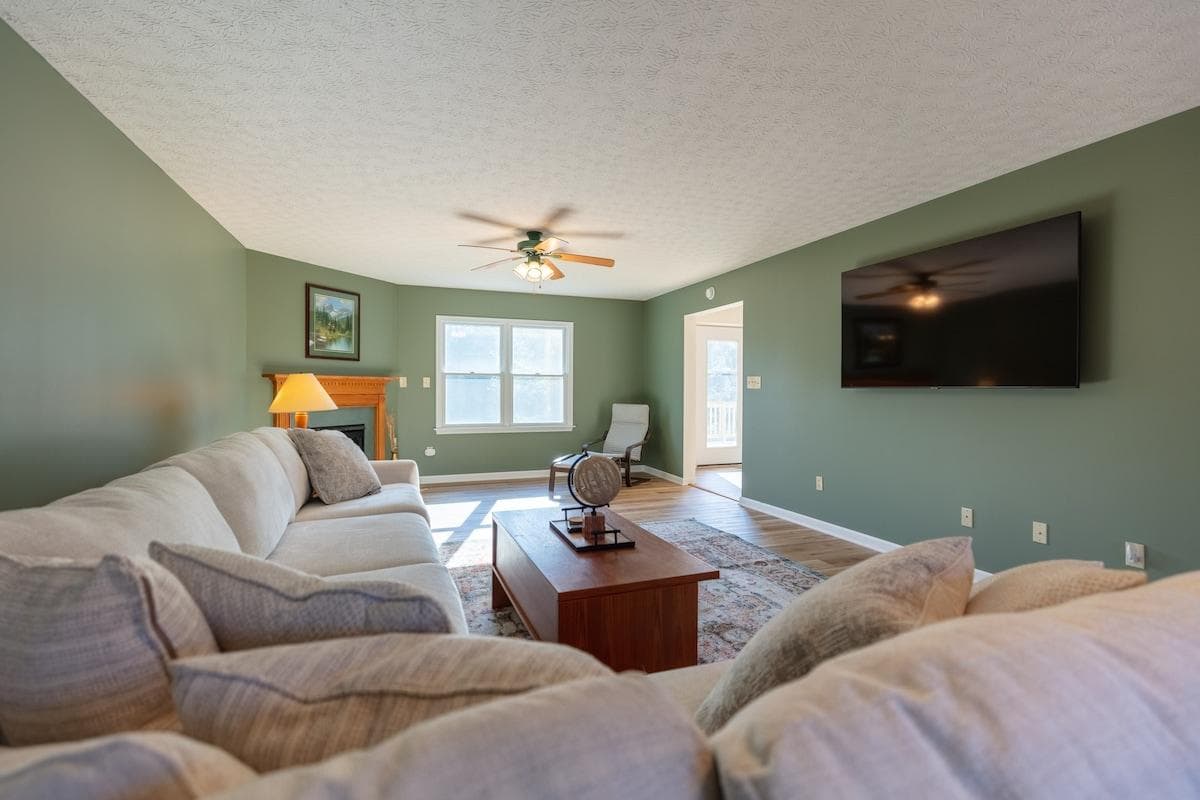 Snuggle into the huge comfy couch and watch your favorite movies!